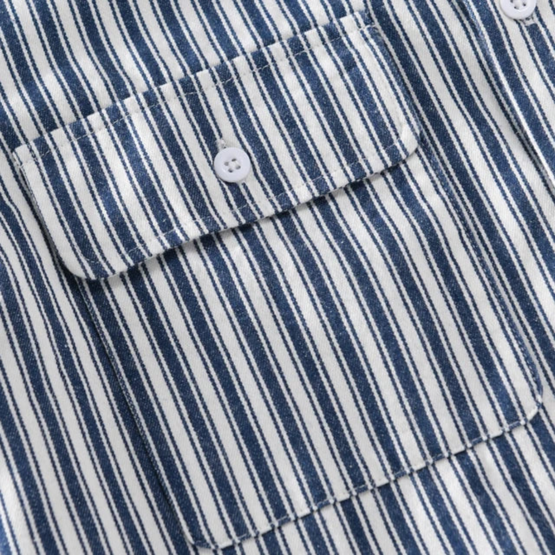 Blue Lining Cotton Double pocket Shirt
