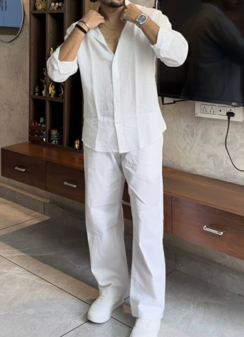 Men’s Natural Soft Linen Relaxed Set