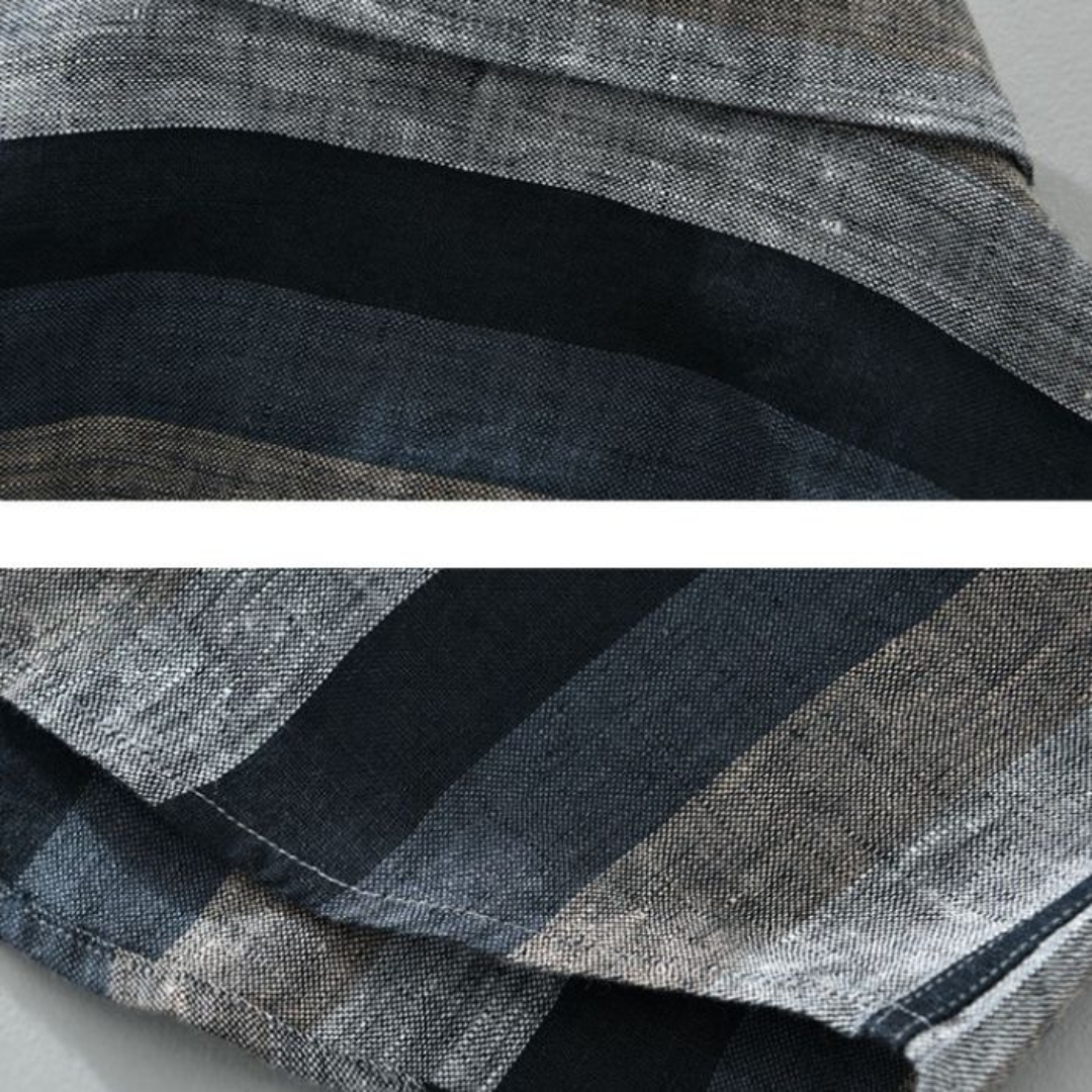 Black Multicolor Stripe Cotton Full-Sleeve Shirt