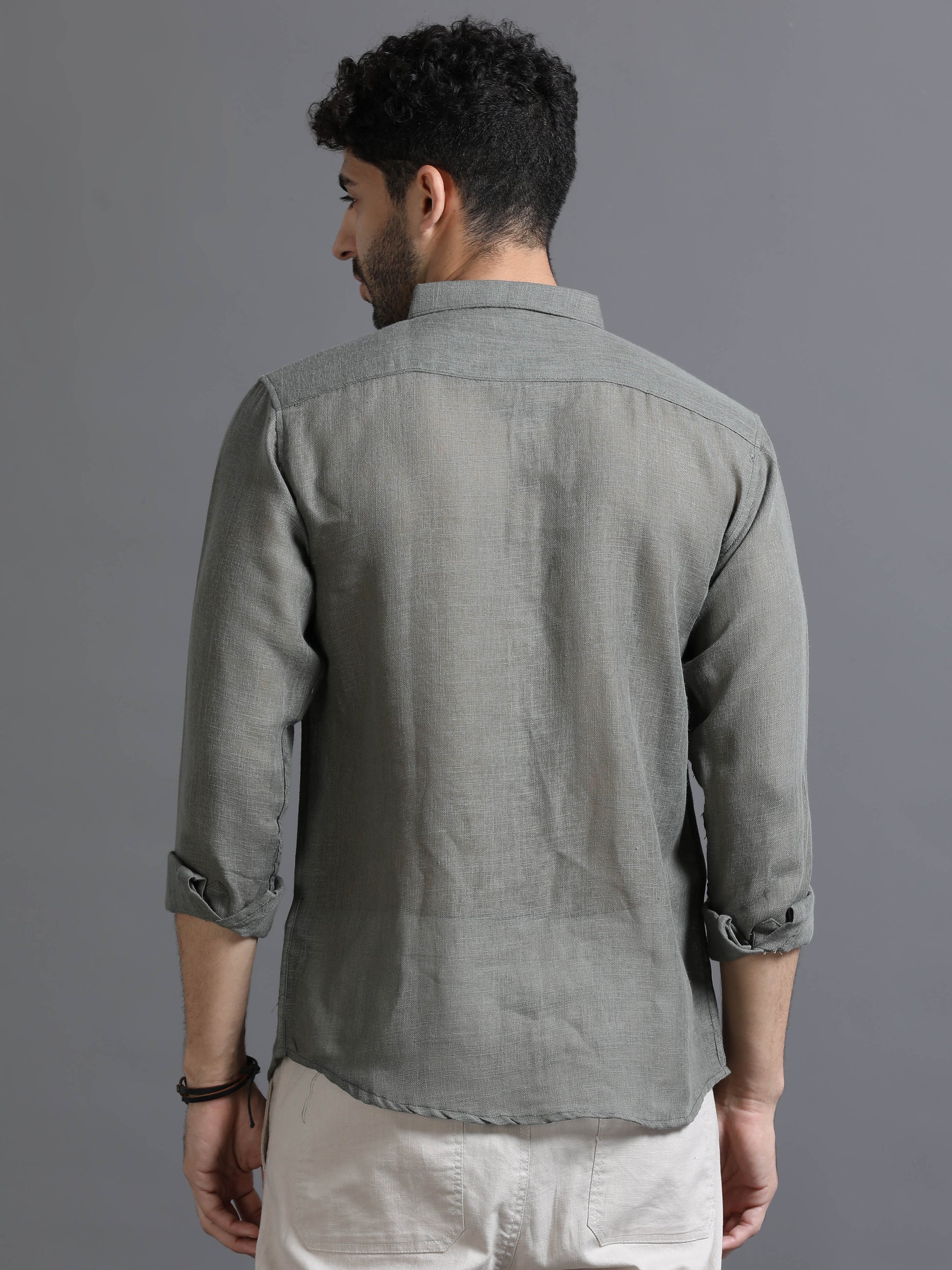 Pewter Parchment Outing Linen Shirt