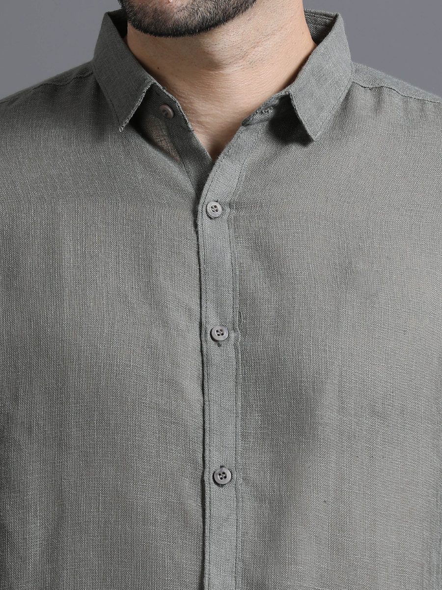 Pewter Parchment Outing Linen Shirt
