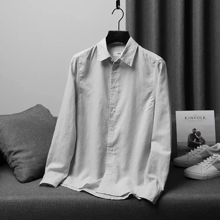Classic Pearl-grey Luxury Formal Shirt For Men's