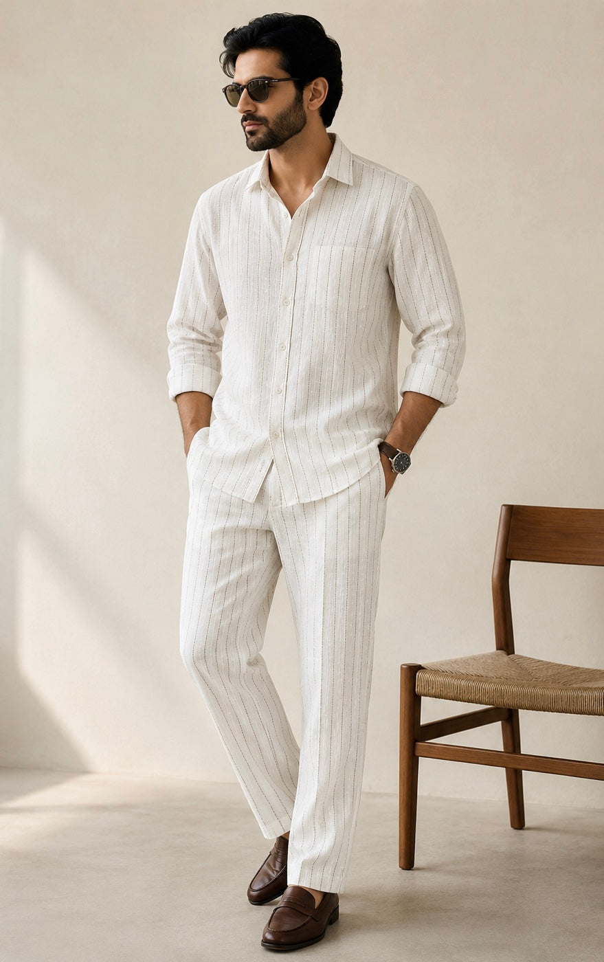 Trending Linen Stripe Co-Set - New Arrived