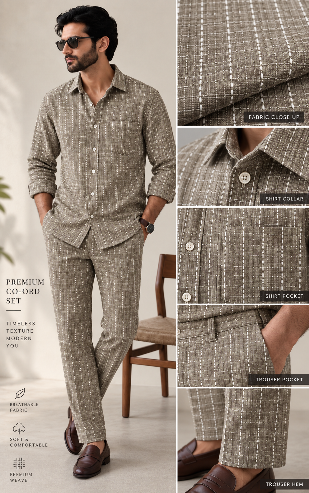 Trending Linen Stripe Co-Set - New Arrived