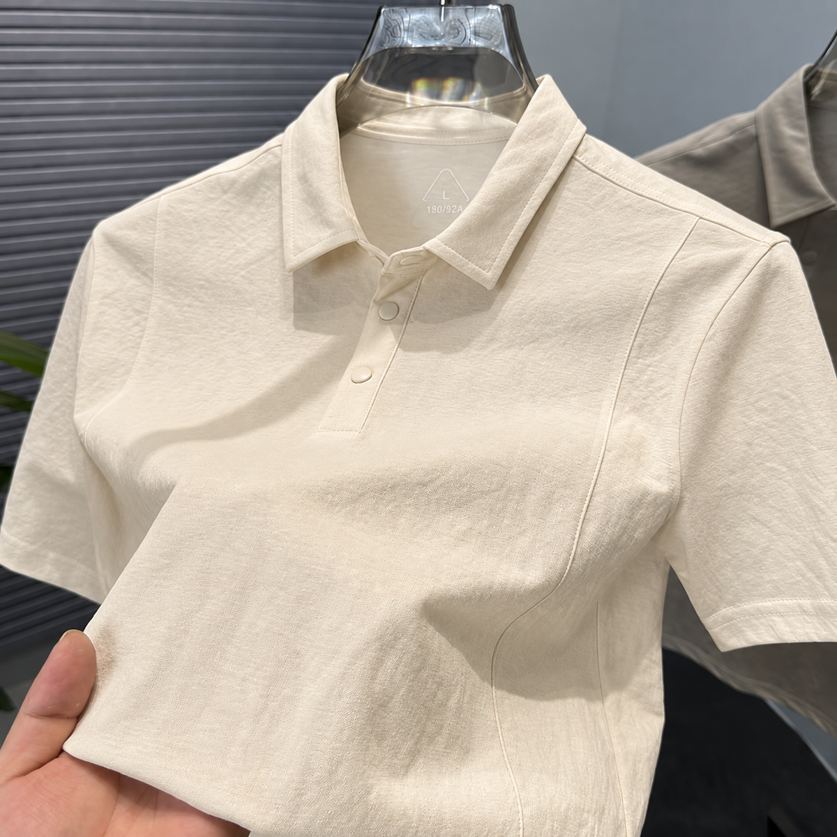 Aurelian Mist Linen Polo T-Shirt