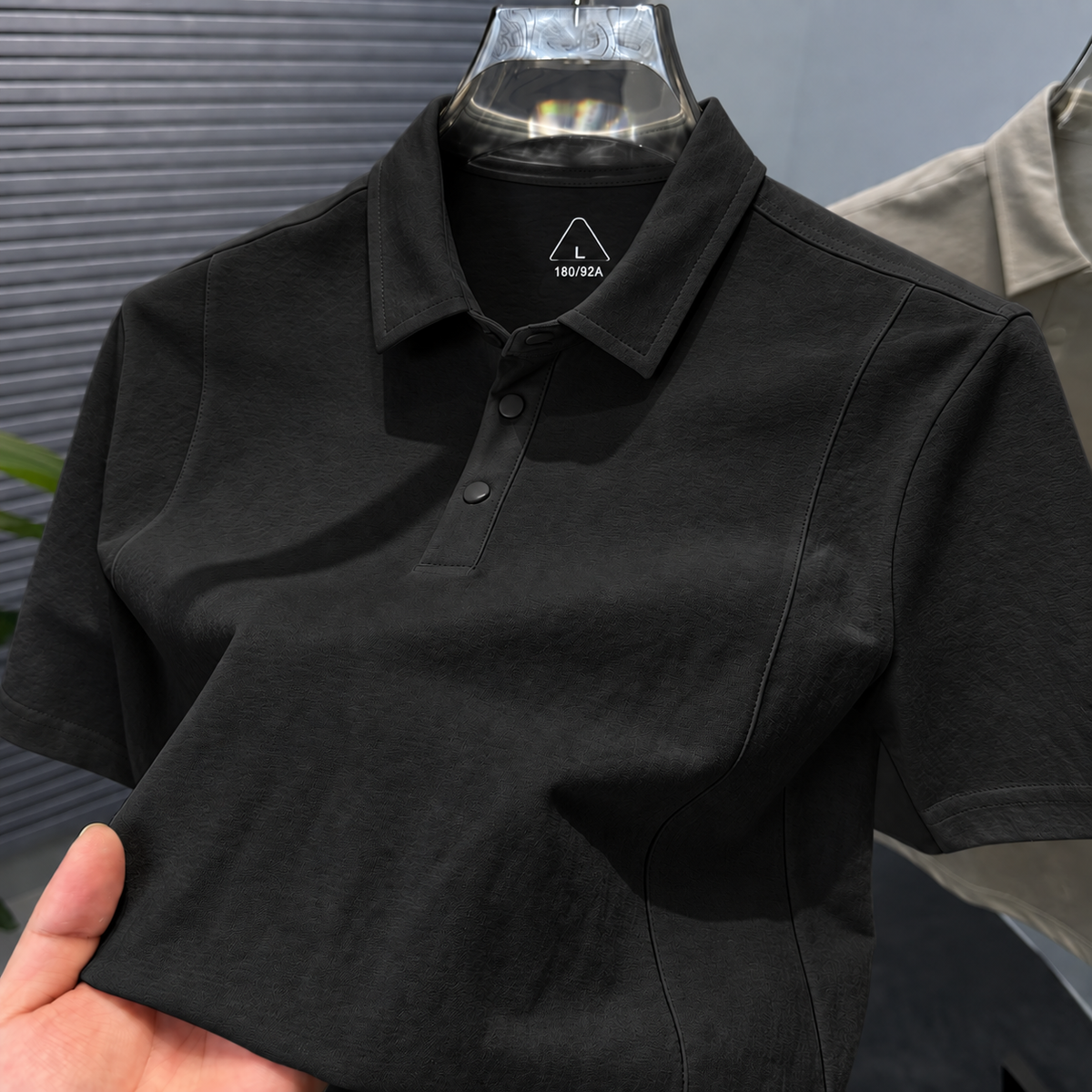 Aurelian Mist Linen Polo T-Shirt