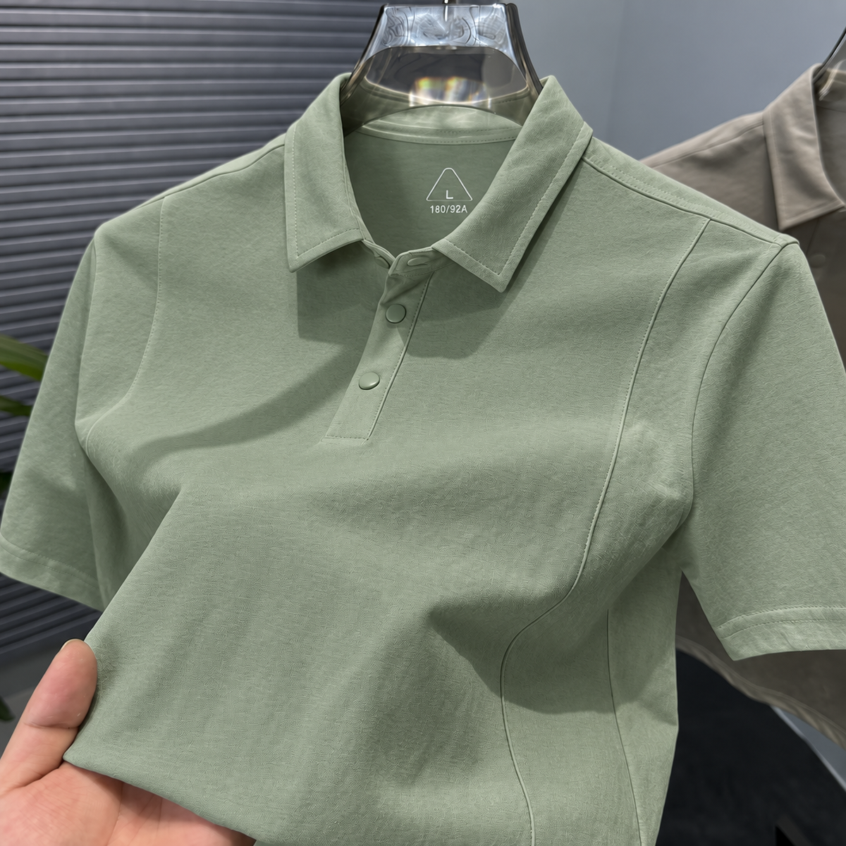 Aurelian Mist Linen Polo T-Shirt