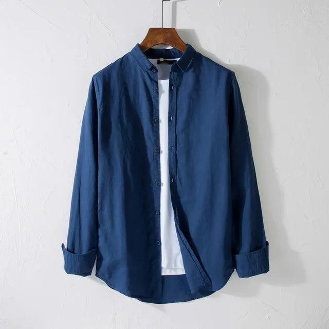 Stellar Navy Blue Classic Shirt For Men