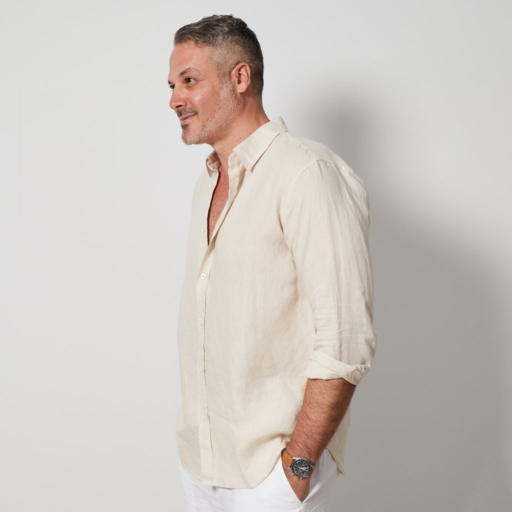 Sandscript Naturals – Classic Beige Cotton Shirt