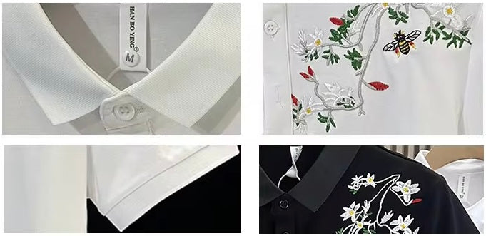 Moonlit Butterfly Embroidered Premium T-Shirt