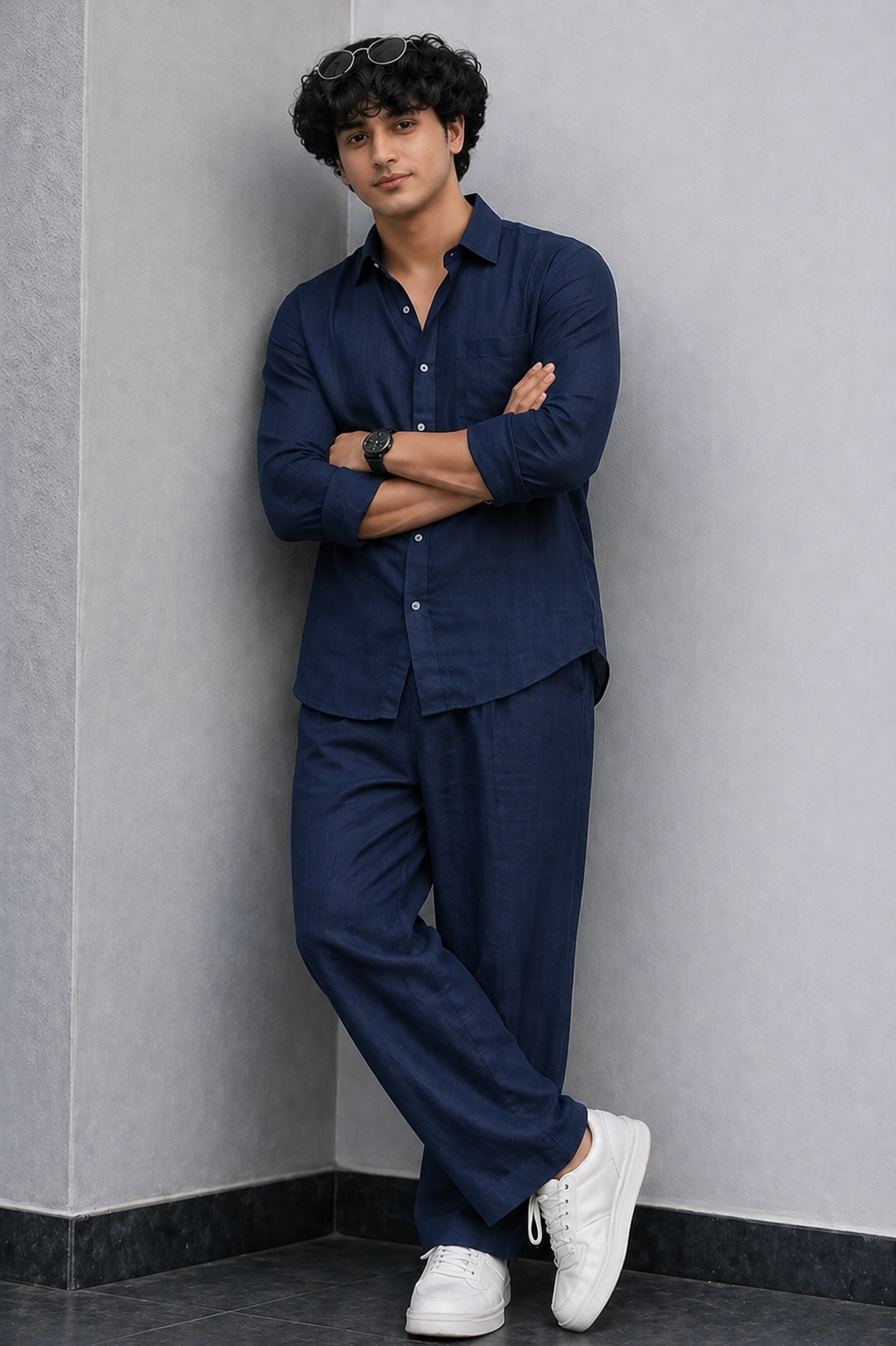 Men’s Relaxed Top & Bottom Set Of Linen