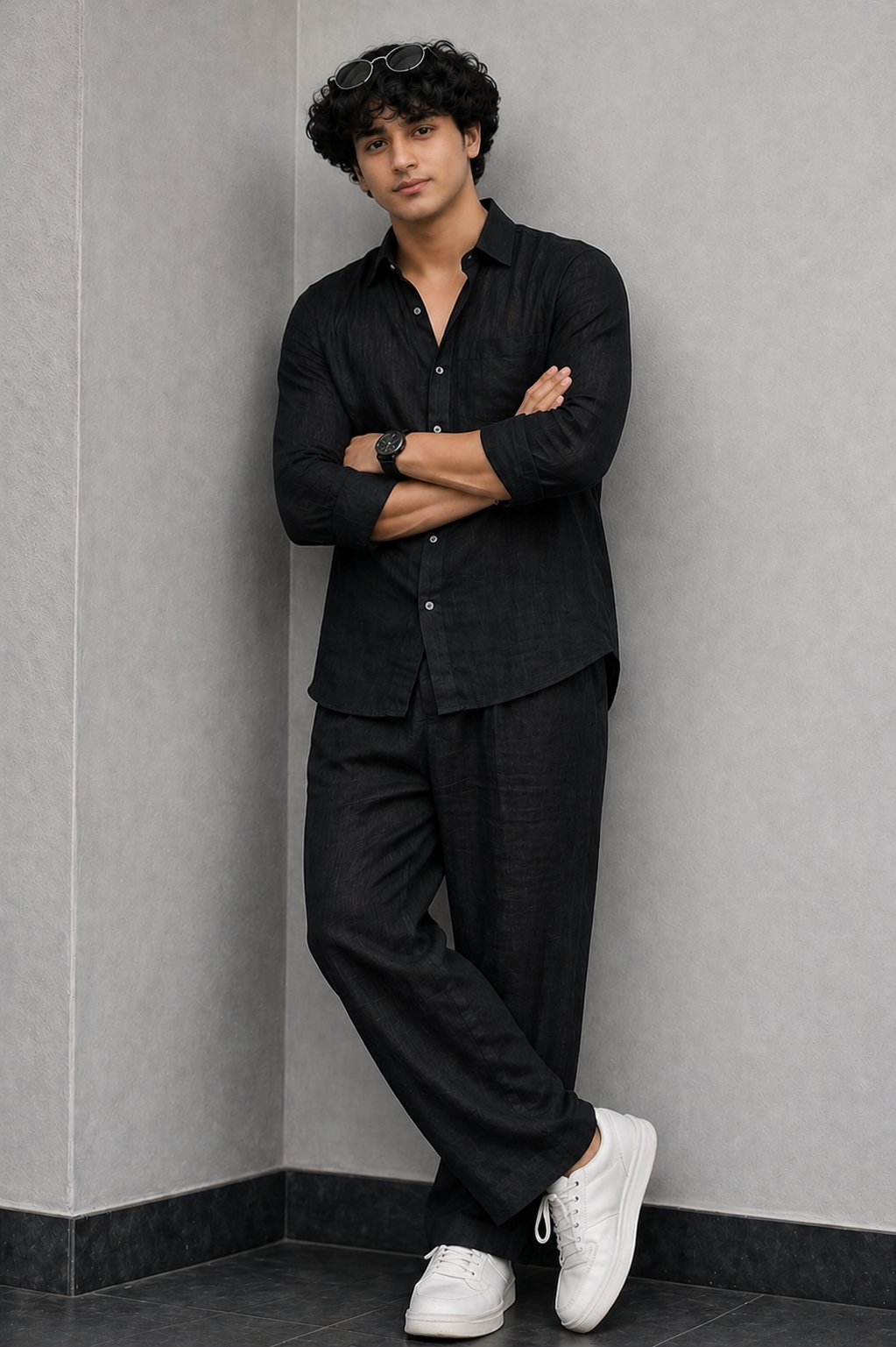 Men’s Relaxed Top & Bottom Set Of Linen