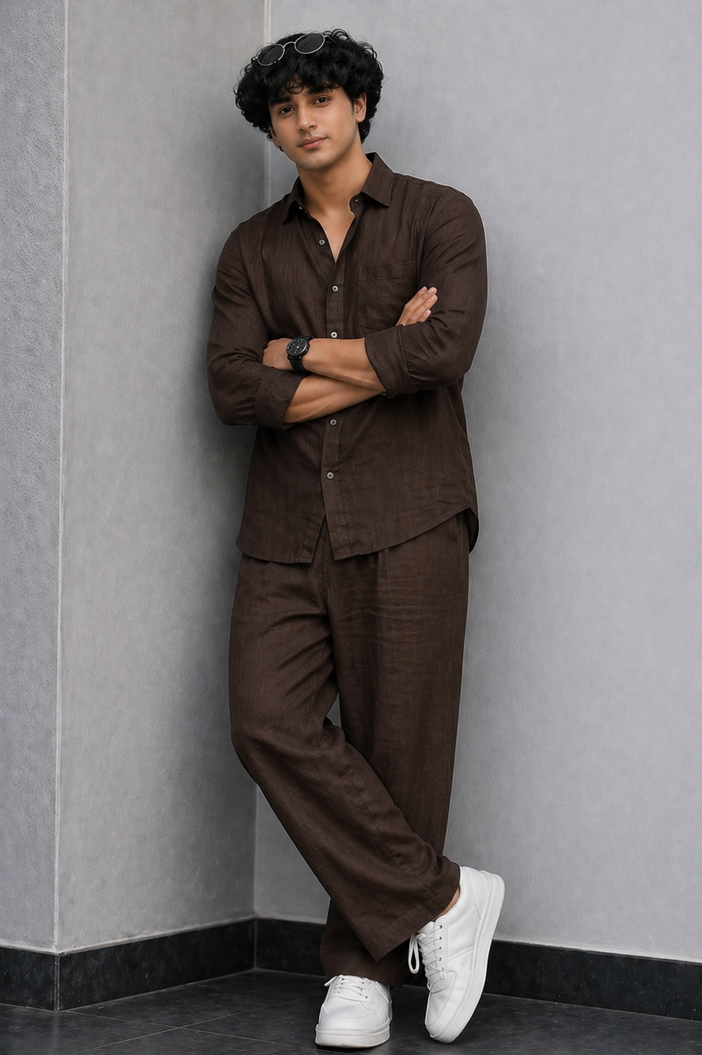 Men’s Relaxed Top & Bottom Set Of Linen