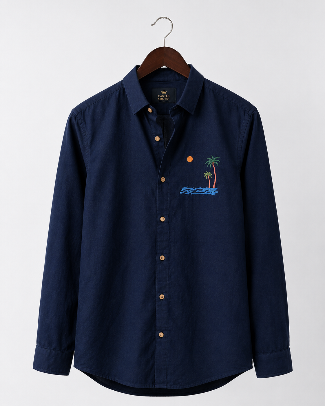 Ocean Breeze Premium Linen embroidery Shirt