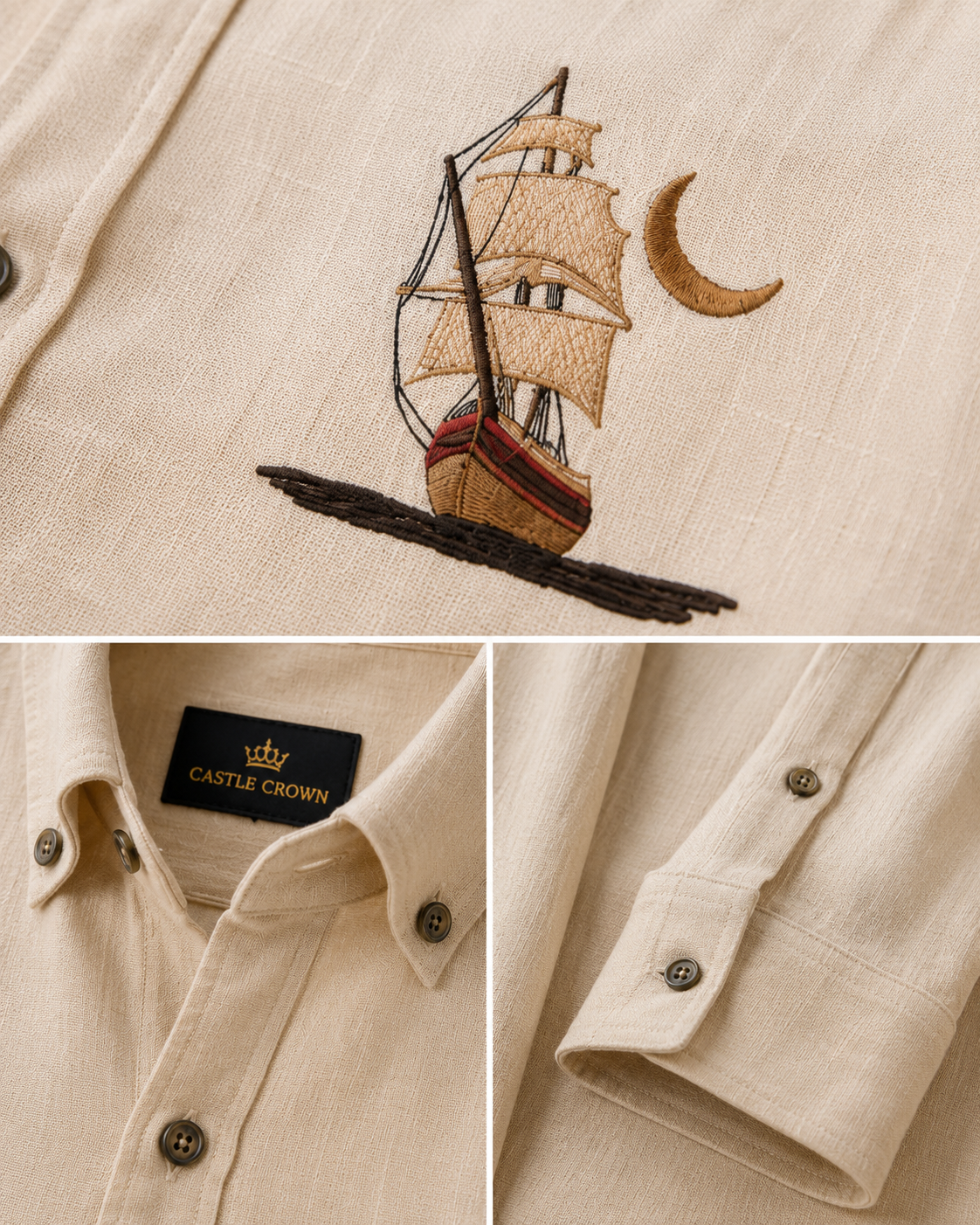 Captain's Legacy Embroidery Linen Shirt