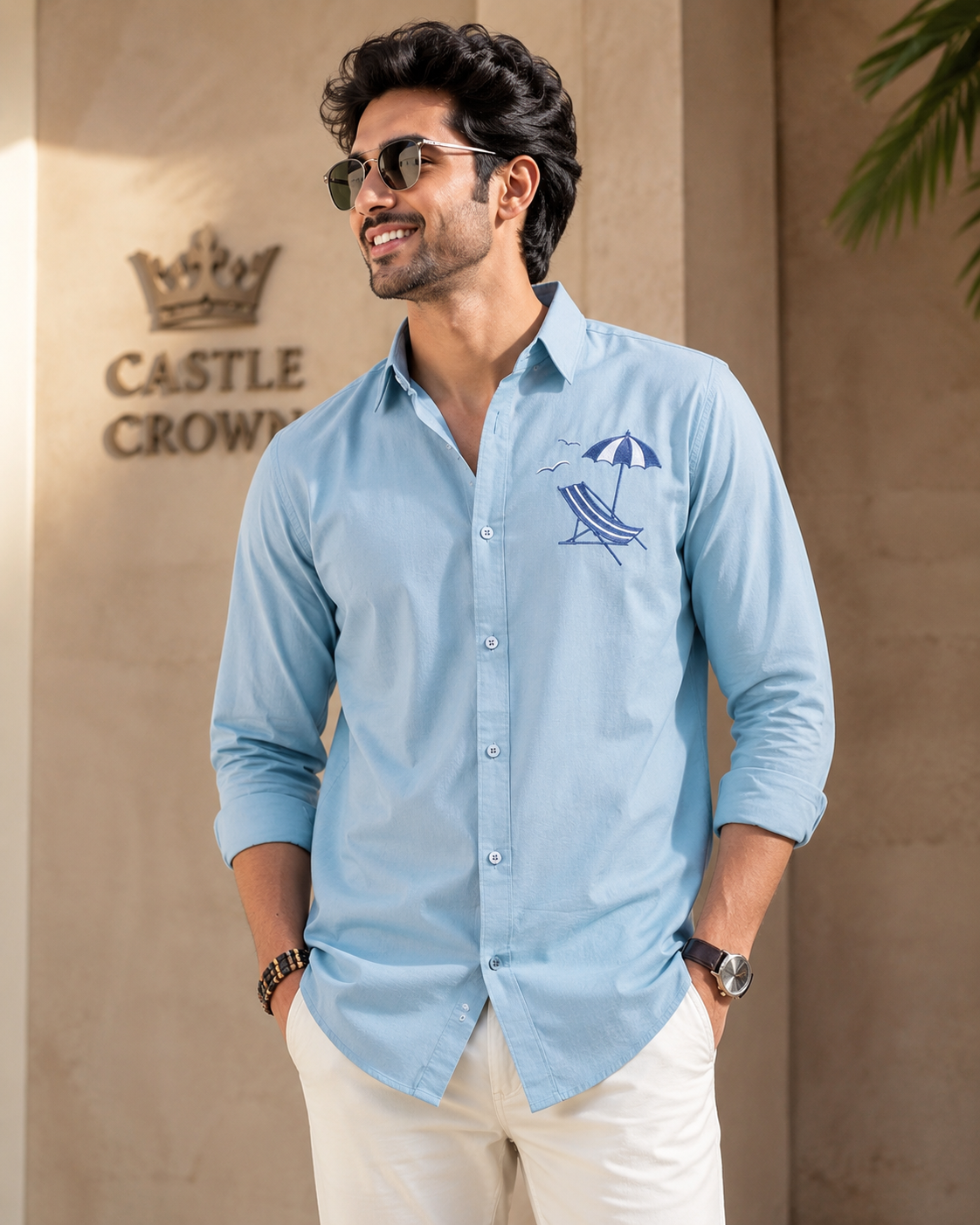 Sky Coast Embroidered Linen Shirt