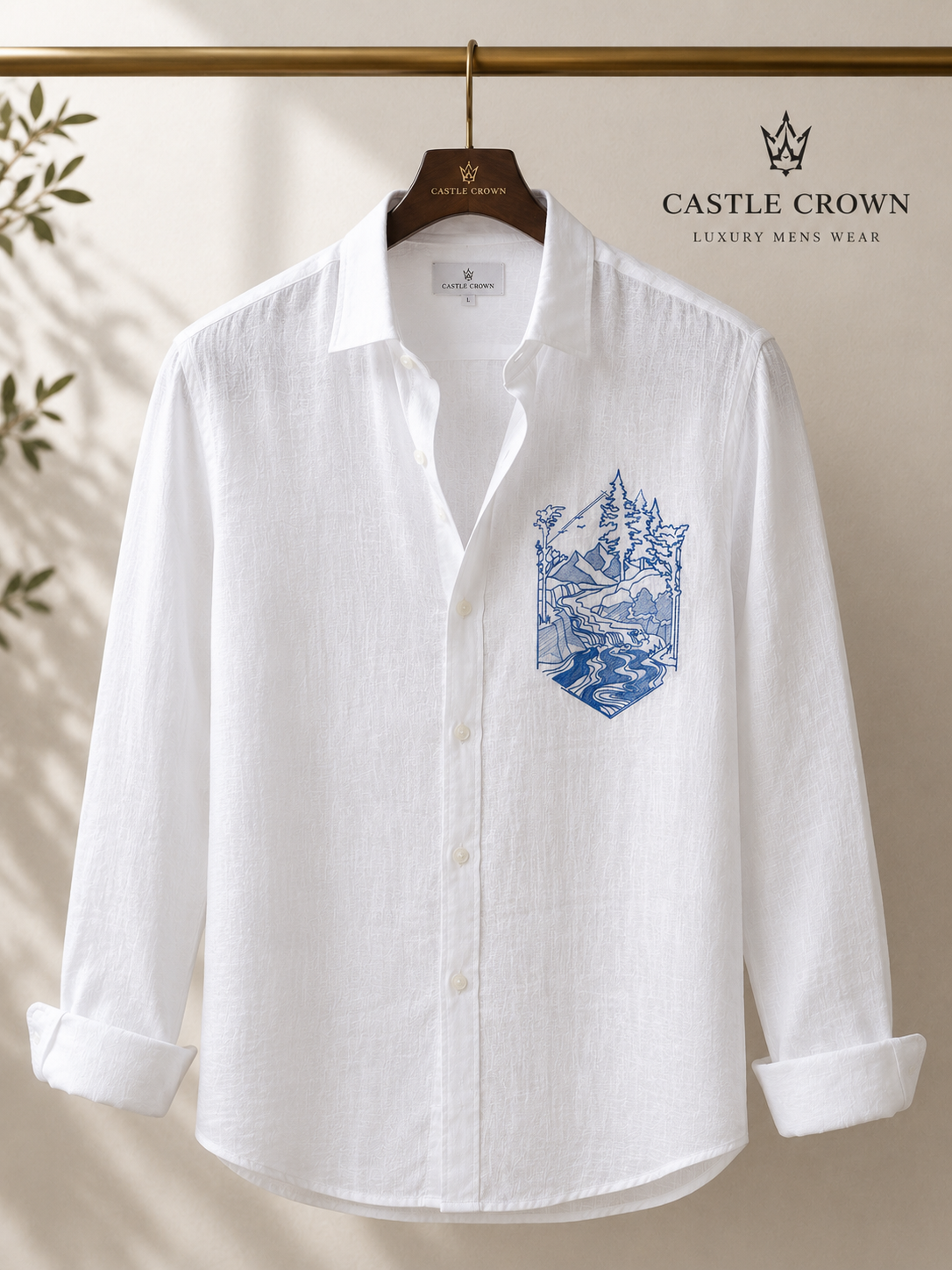 Blue Valley Premium Embro Linen Shirt