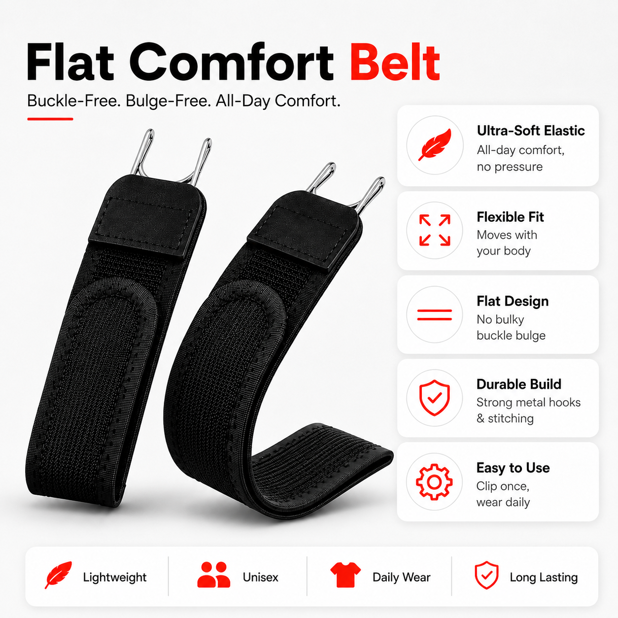 Bukle-less Belt Hooks