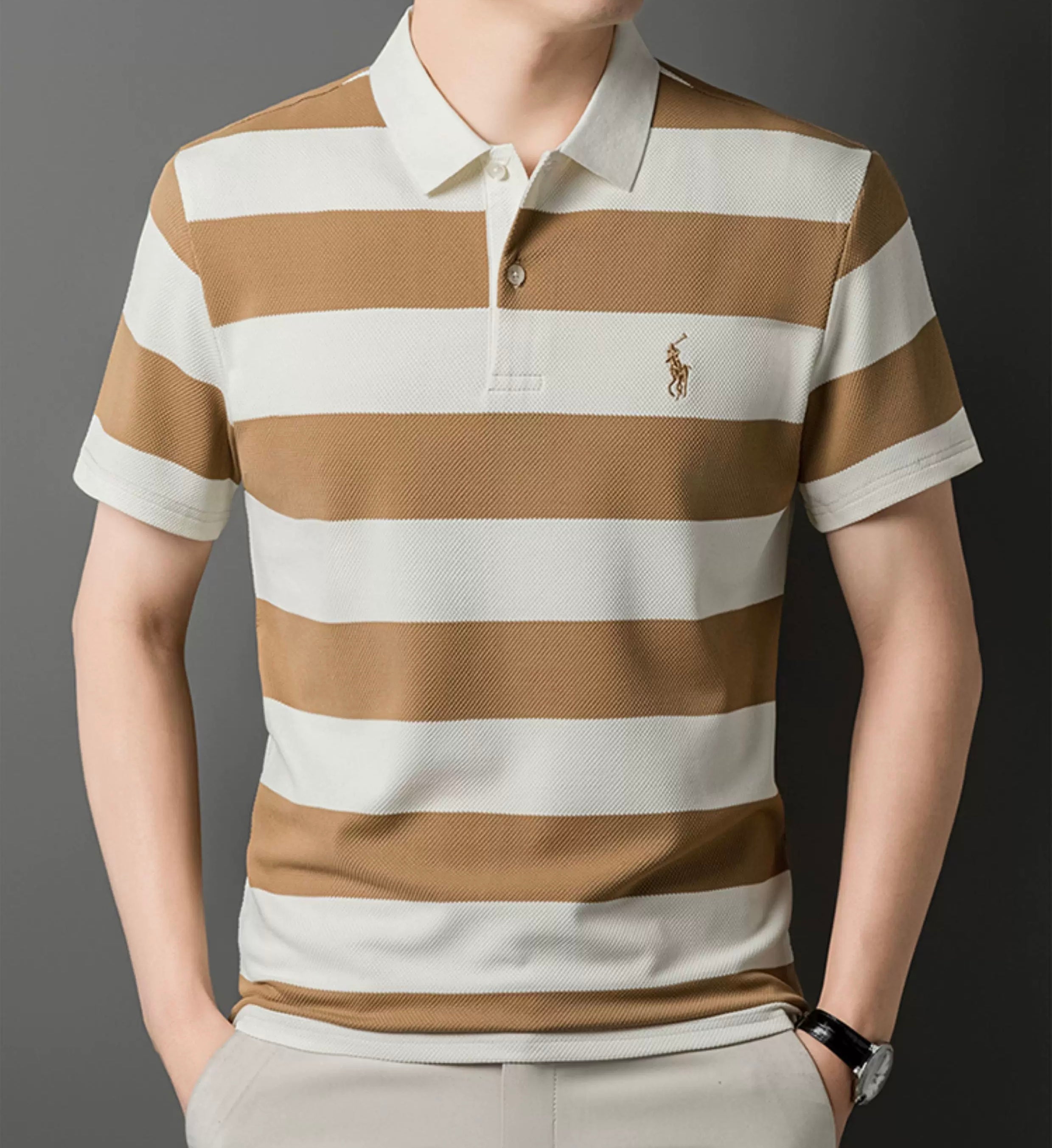 Regal Stripe Polo – Everyday Luxury