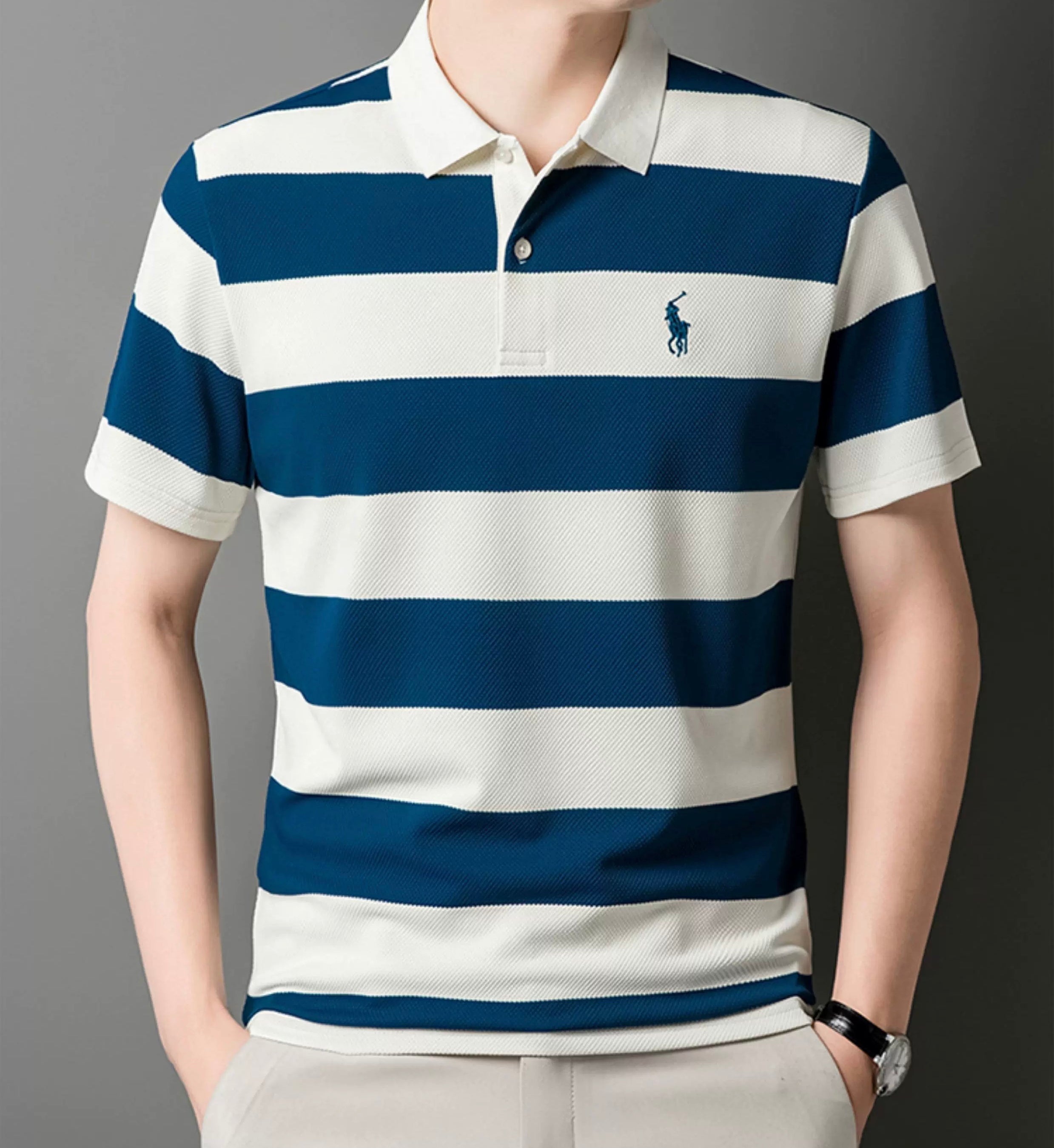 Regal Stripe Polo – Everyday Luxury