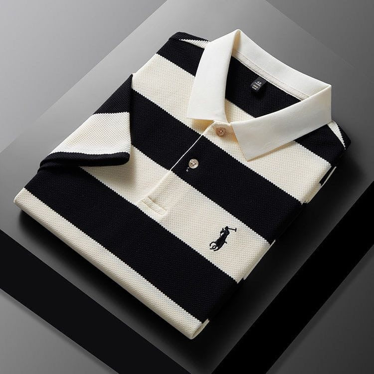 Regal Stripe Polo – Everyday Luxury
